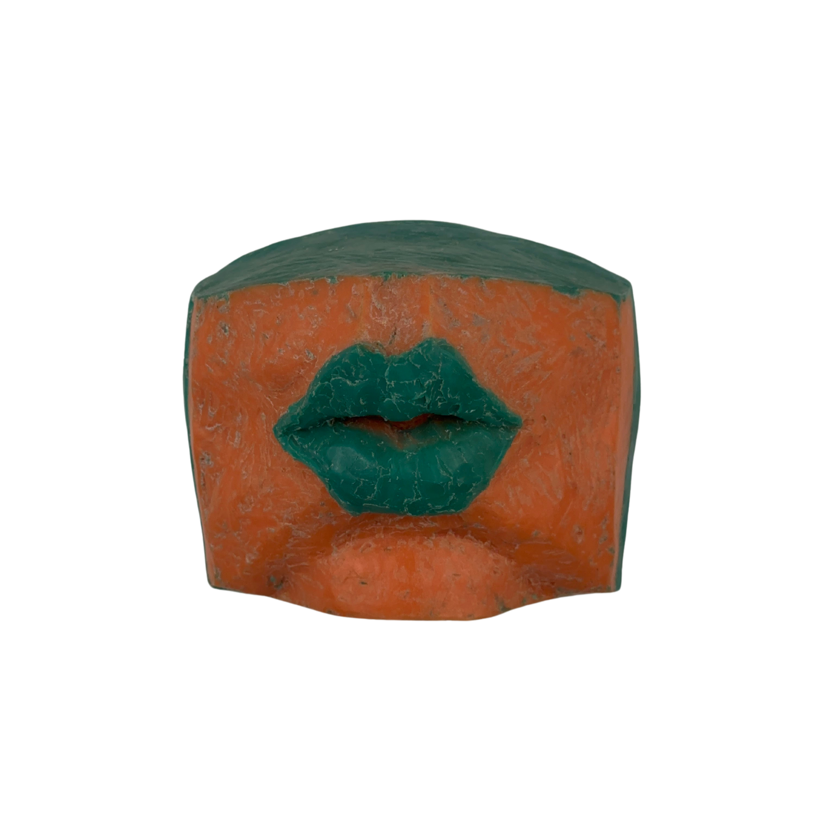 Orange/Green Pucker - fragment sculpture