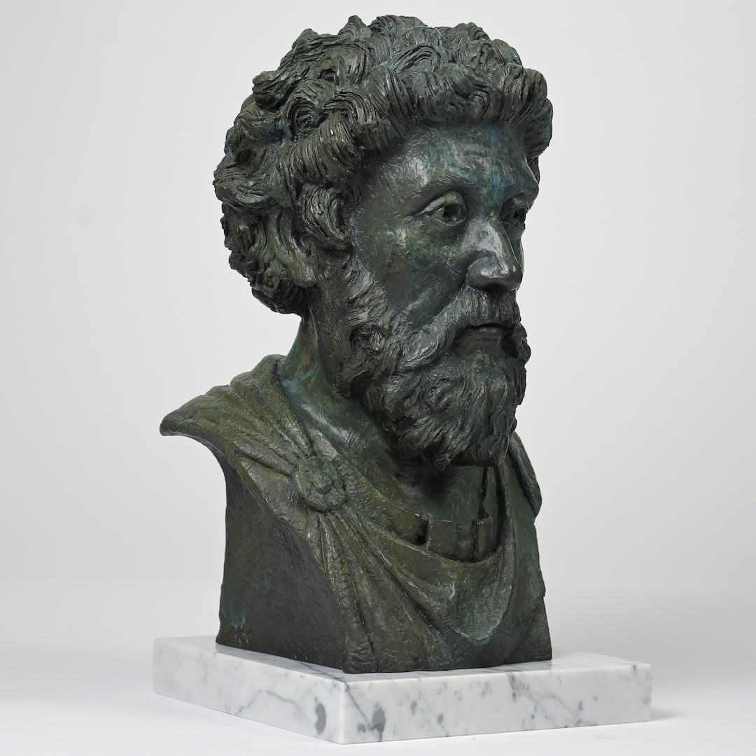 Marcus Aurelius, Stoic - bronze bust
