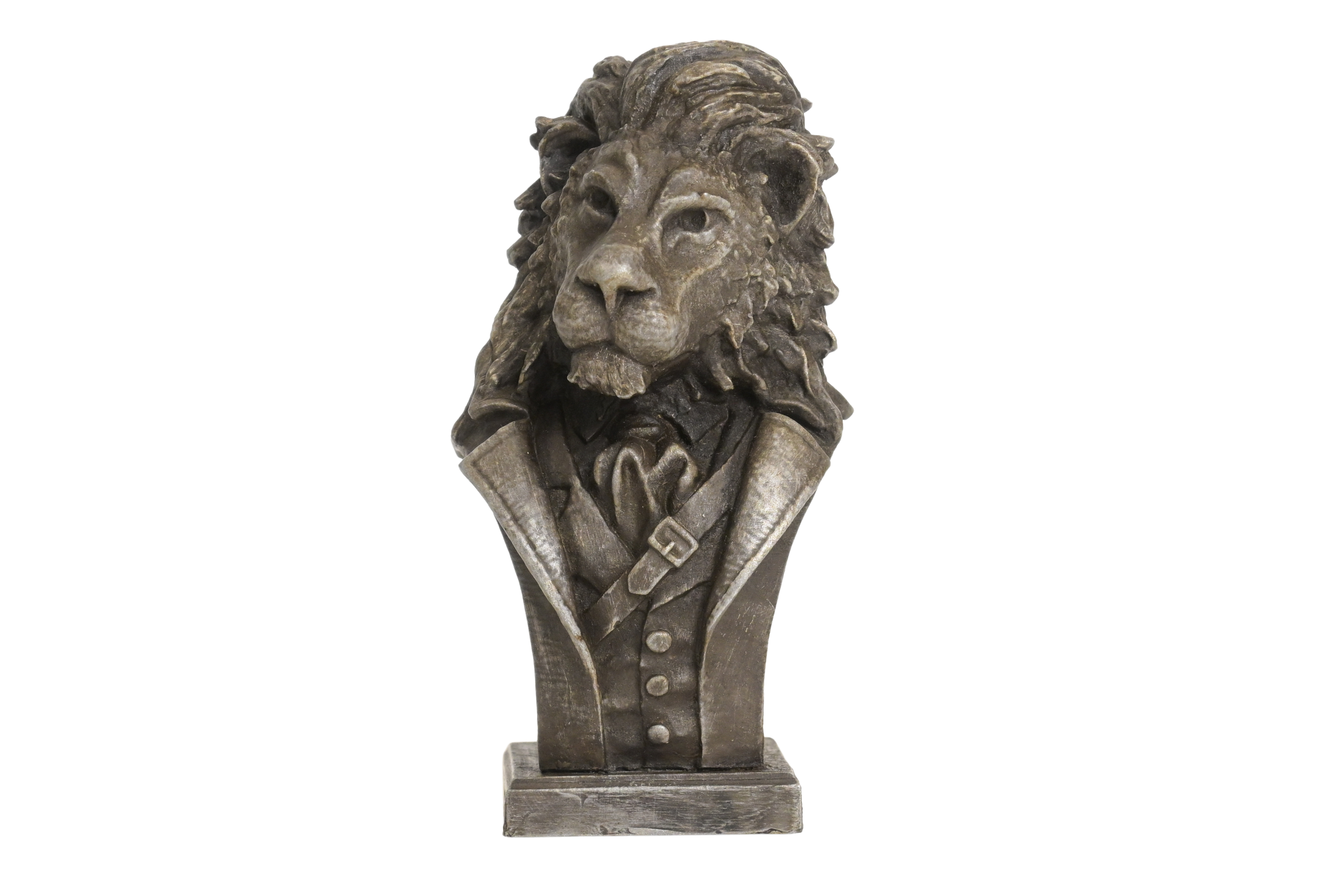 Handcrafted tabletop lion sculpture, collectible and unique with refined artistic details